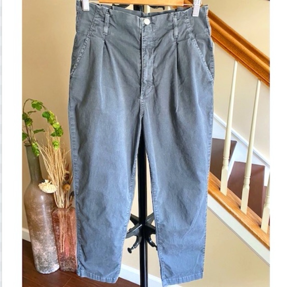 SUNDRY Women's High Rise Pleated Relaxed Cotton Grey Jeans Size 28